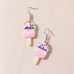 cute creative contrast color mini ice cream-shaped resin earrings wholesale