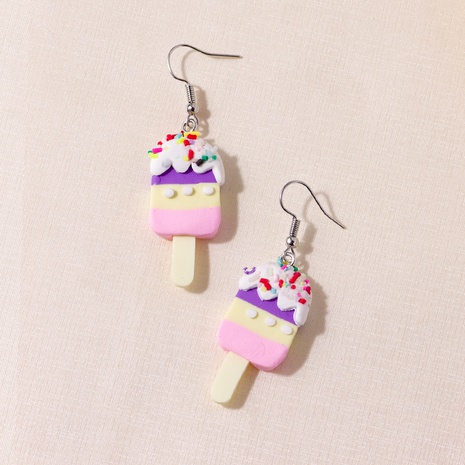 cute creative contrast color mini ice cream-shaped resin earrings wholesale's discount tags