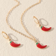 simple fashion little pepper alloy necklace earrings set
