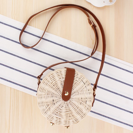 new round messenger rattan round cake woven bag 20*20*9cm NHSRH667654's discount tags