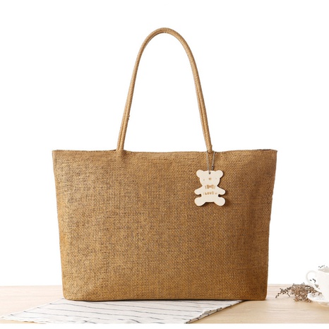 Korean one-shoulder beach bag simple woven women's casual bag 50*32*12cm NHSRH667734's discount tags