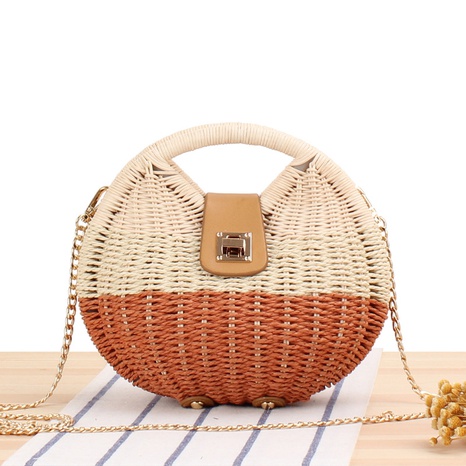 new style crossbody hand carry dual-use woven straw bag 20*22*12cm NHSRH667775's discount tags