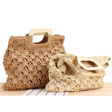 retro large-capacity hand-held hollow straw hand-woven bag 47*39cm NHSRH667844's discount tags