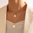 simple golden head alloy geometric letter multilayer necklacepicture13