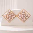 fashion geometric square pearl inlaid alloy geometric stud earringspicture10