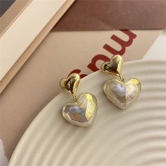 fashion pearl heart earrings Korean alloy drop earrings