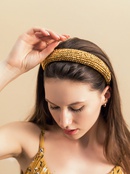 Fashion Vintage Style Sponge Gold Rhinestone Headbandpicture8