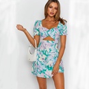 Summer new sexy printed dress open back cropped skirtpicture7