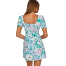 Summer new sexy printed dress open back cropped skirtpicture12