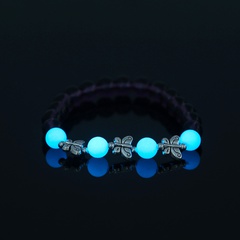 mode simple papillon perlé perles de verre violet bracelet lumineux bleu ciel