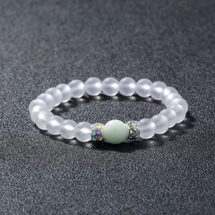 Fashion colored diamond beaded transparent frosted glass luminous bracelet