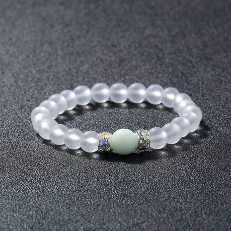 Fashion colored diamond beaded transparent frosted glass luminous bracelet  NHDB672631's discount tags