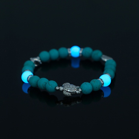 fashion turtle scallop fish beaded blue turquoise sky blue luminous bracelet  NHDB672630's discount tags