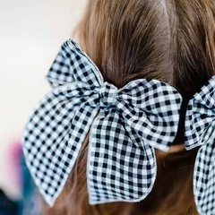 fashion children's hairpin bow headdress plaid hair accessories