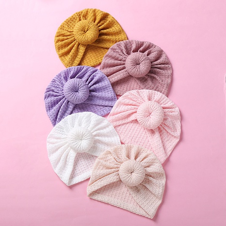 nouveaux chapeaux pour enfants de couleur unie beignets mignons laine gaufre bébé casquettes's discount tags
