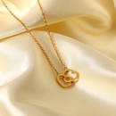 collier simple anneau double coeur en acier inoxydable or 18 carats en grospicture8