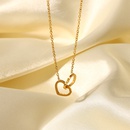 collier simple anneau double coeur en acier inoxydable or 18 carats en grospicture10