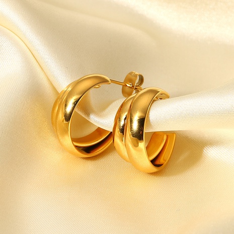 fashion simple 18K gold stainless steel geometric hoop earrings  NHJIE667983's discount tags
