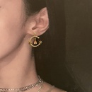 fashion inlaid zircon geometric Cshaped gypsophila copper earrings wholesalepicture8