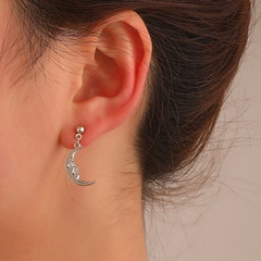 fashion smiley face moon geometric metal alloy drop earrings wholesale