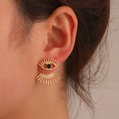 retro fashion earrings simple ethnic style eyelashes alloy stud earrings