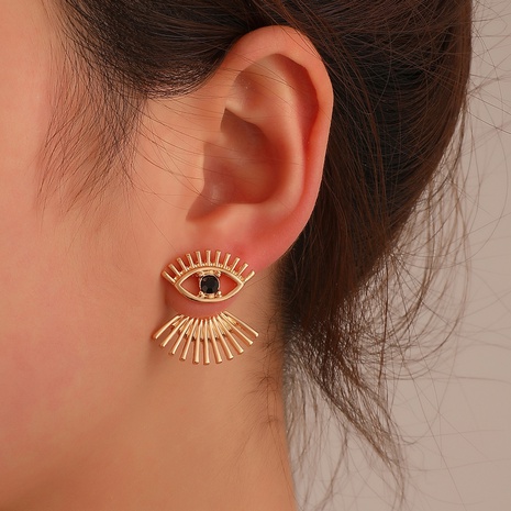 retro fashion earrings simple ethnic style eyelashes alloy stud earrings  NHDP668031's discount tags