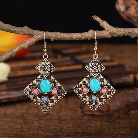 creative diamond fashion earrings retro ethnic style alloy earrings's discount tags
