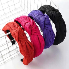 candy color new headbands pleated fabric wide-brimmed knotted hairbands