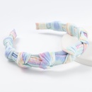 fashion contrast color printing colorful fabric multilayer knotted tiedye headbandspicture4