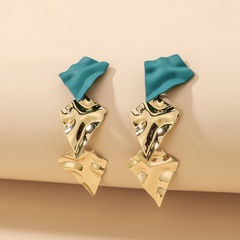 fashion geometric sequin earrings simple alloy contrast color drop earrings