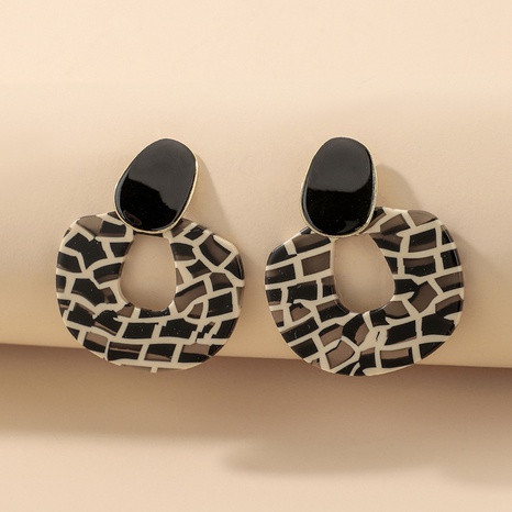 boucles d'oreilles motif zèbre acrylique mode boucles d'oreilles géométriques simples's discount tags