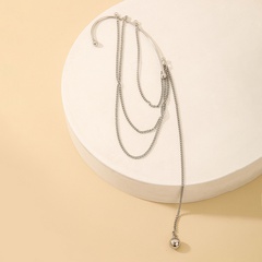 Simple long tassel earrings simple geometric alloy ear clip