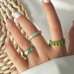fashion geometric ring three-piece set Korean simple resin heart joint ring