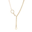 Venta al por mayor de cadena de clavcula colgante de doble anillo de moda de acero inoxidable perla barrocapicture3