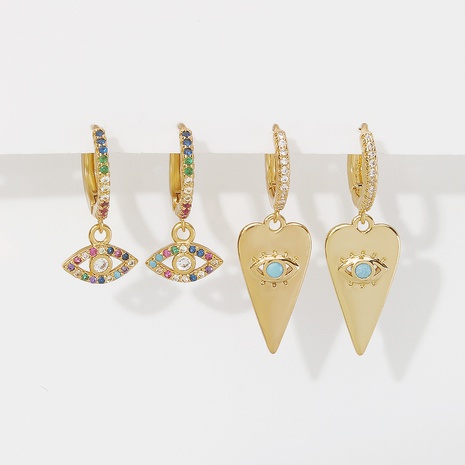 fashion earrings copper zircon devil's eye micro-set copper earrings NHMD668195's discount tags