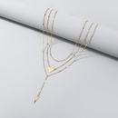 simple geometric multilayered metal triangle pendant necklace wholesalepicture9
