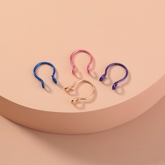 popular solid color no pierce fake nose ring nose nail piercing jewelry