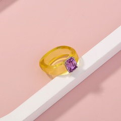 simple imitation diamond resin fashion transparent candy color ring
