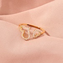 simple double heart copper microencrusted zircon ring femalepicture8