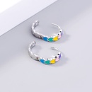 Fashion Color Heart Ear Buckle Enamel Porcelain Drop Oil Copper Earringspicture7