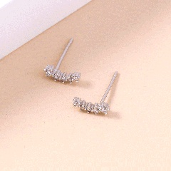 simple star zircon earrings fashion inlaid diamond copper stud earrings