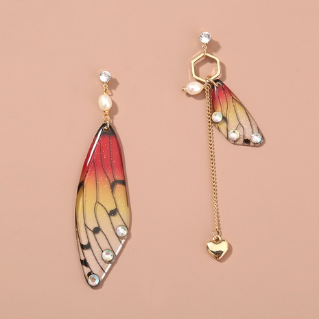fashion colorful butterfly retro pearl alloy drop earrings NHDB668293's discount tags