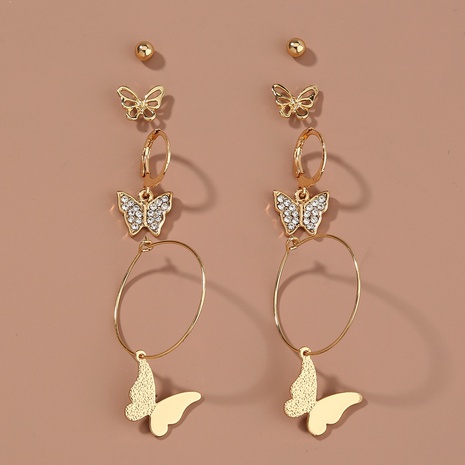 Fashion Jewelry Diamonds Butterfly  Simple Alloy Earrings NHDB668298's discount tags
