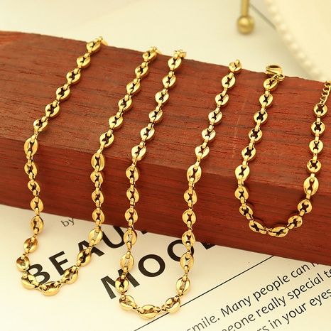 fashion simple geometric titanium steel 18K necklace bracelet NHXIY668332's discount tags