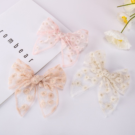 fashion embroidery printing children's bow cute swallowtail knotted hairpin's discount tags