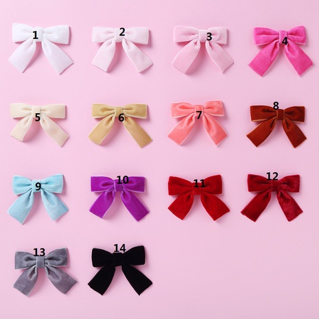Soft and seamless Korean velvet bow baby children's multicolor hairpin  NHFNH668404's discount tags