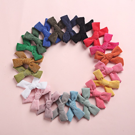 children's hair accessories new corduroy bow children's hair clips  NHFNH668411's discount tags