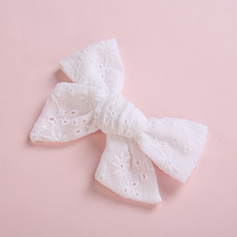 children's lace bow hairpin cotton lace embroidery pointed clip's discount tags