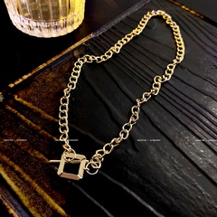 metal thick nude female gold retro fashion hip hop stacked sweater chain alloy