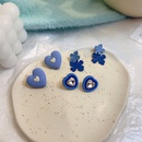 fashion blue earrings flowers geometric earrings simple alloy stud earringspicture7